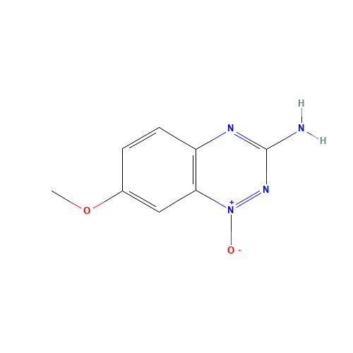 7-methoxy-1-oxido-1,2,4-benzotriazin-1-ium-3-amine (CAS: 27238-35-3) - Chemical Structure and Molecular Formula 