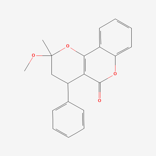 2-methoxy-2-methyl-4-phenyl-3,4-dihydropyrano[3,2-c]chromen-5-one (CAS: 518-20-7) - Related Chemical Product