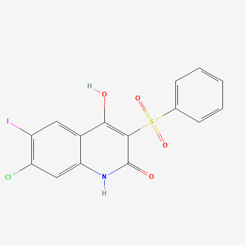3-(benzenesulfonyl)-7-chloro-4-hydroxy-6-iodo-1H-quinolin-2-one (CAS: 1398340-72-1) - Related Chemical Product