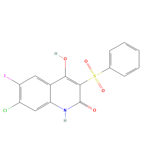 3-(benzenesulfonyl)-7-chloro-4-hydroxy-6-iodo-1H-quinolin-2-one (CAS: 1398340-72-1) - Related Chemical Product