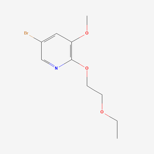 5-bromo-2-(2-ethoxyethoxy)-3-methoxypyridine (CAS: 1315545-05-1) - Chemical Structure and Molecular Formula 