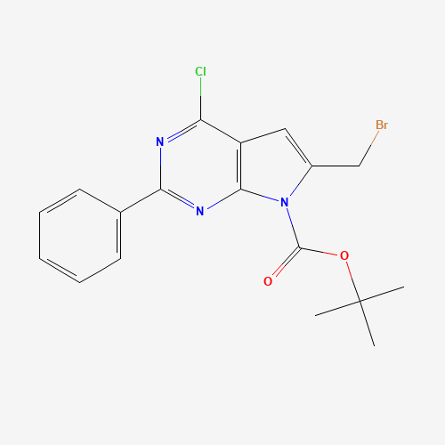 tert-butyl 6-(bromomethyl)-4-chloro-2-phenylpyrrolo[2,3-d]pyrimidine-7-carboxylate (CAS: 251947-26-9) - Related Chemical Product