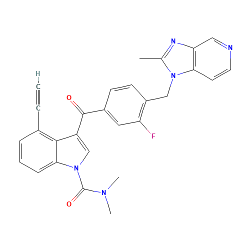 4-ethynyl-3-[3-fluoro-4-[(2-methylimidazo[4,5-c]pyridin-1-yl)methyl]benzoyl]-N,N-dimethylindole-1-carboxamide (CAS: 170499-15-7) - Related Chemical Product