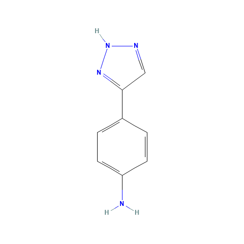 4-(2H-triazol-4-yl)aniline (CAS: 89221-20-5) - Chemical Structure and Molecular Formula 