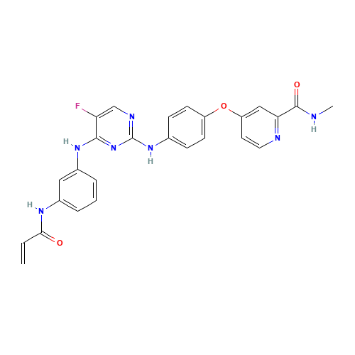 4-[4-[[5-fluoro-4-[3-(prop-2-enoylamino)anilino]pyrimidin-2-yl]amino]phenoxy]-N-methylpyridine-2-carboxamide (CAS: 1202759-32-7) - Related Chemical Product