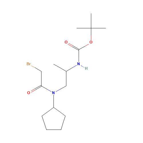 tert-butyl N-[1-[(2-bromoacetyl)-cyclopentylamino]propan-2-yl]carbamate (CAS: 1284246-30-5) - Chemical Structure and Molecular Formula 