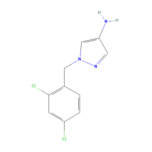 1-[(2,4-dichlorophenyl)methyl]pyrazol-4-amine (CAS: 514801-17-3) - Chemical Structure and Molecular Formula 