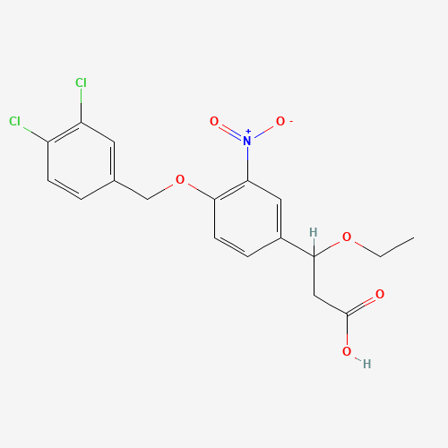 3-[4-[(3,4-dichlorophenyl)methoxy]-3-nitrophenyl]-3-ethoxypropanoic acid (CAS: 1202575-54-9) - Related Chemical Product