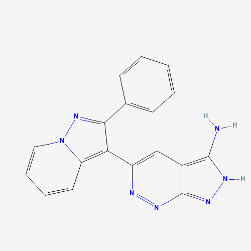 5-(2-phenylpyrazolo[1,5-a]pyridin-3-yl)-2H-pyrazolo[3,4-c]pyridazin-3-amine (CAS: 865362-74-9) - Chemical Structure and Molecular Formula 