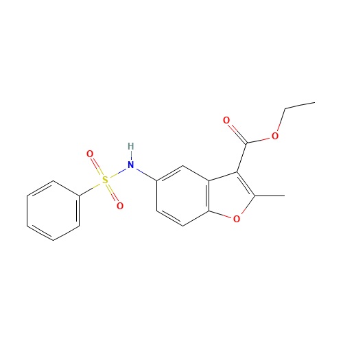 ethyl 5-(benzenesulfonamido)-2-methyl-1-benzofuran-3-carboxylate (CAS: 412300-79-9) - Related Chemical Product
