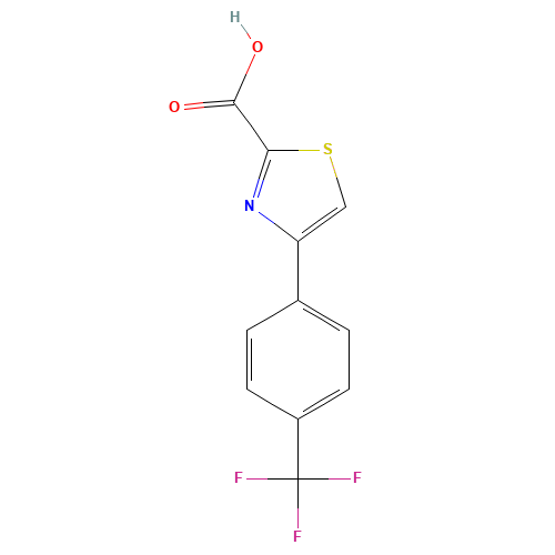 4-[4-(trifluoromethyl)phenyl]-1,3-thiazole-2-carboxylic acid (CAS: 886366-98-9) - Chemical Structure and Molecular Formula 