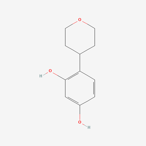 4-(oxan-4-yl)benzene-1,3-diol (CAS: 1228321-01-4) - Chemical Structure and Molecular Formula 