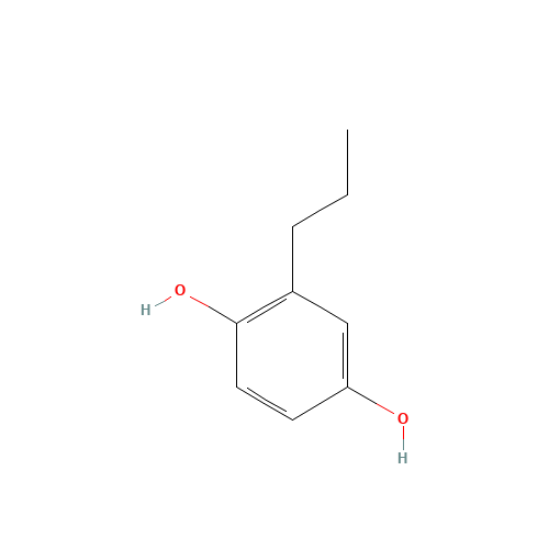 2-propylbenzene-1,4-diol (CAS: 4693-31-6) - Chemical Structure and Molecular Formula 