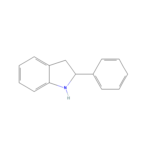 2-phenyl-2,3-dihydro-1H-indole (CAS: 26216-91-1) - Chemical Structure and Molecular Formula 