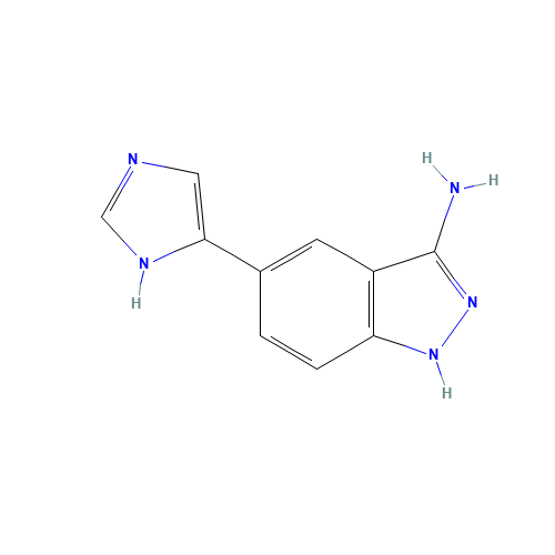 5-(1H-imidazol-5-yl)-1H-indazol-3-amine (CAS: 1093305-38-4) - Chemical Structure and Molecular Formula 