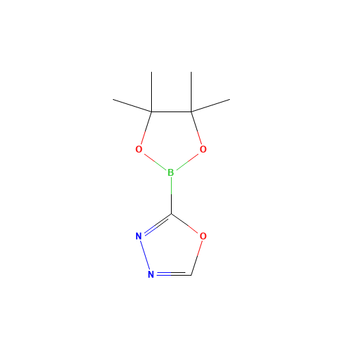 2-(4,4,5,5-tetramethyl-1,3,2-dioxaborolan-2-yl)-1,3,4-oxadiazole (CAS: 1346808-32-9) - Chemical Structure and Molecular Formula 