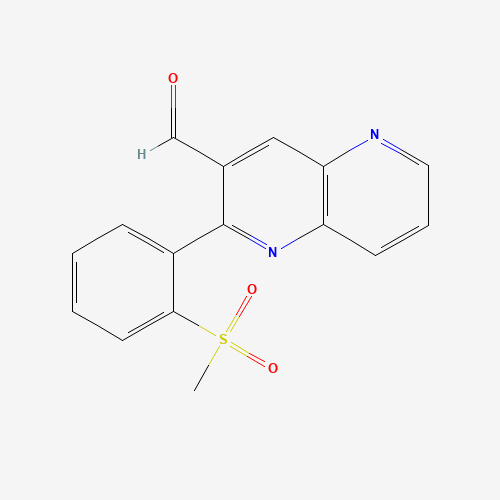 2-(2-methylsulfonylphenyl)-1,5-naphthyridine-3-carbaldehyde (CAS: 1312606-00-0) - Chemical Structure and Molecular Formula 