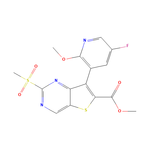 methyl 7-(5-fluoro-2-methoxypyridin-3-yl)-2-methylsulfonylthieno[3,2-d]pyrimidine-6-carboxylate (CAS: 1462950-33-9) - Related Chemical Product