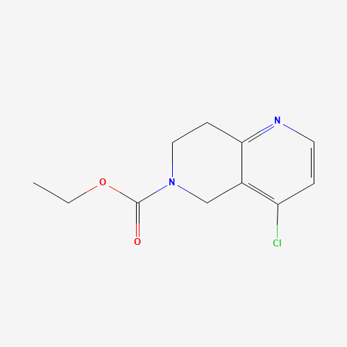 ethyl 4-chloro-7,8-dihydro-5H-1,6-naphthyridine-6-carboxylate (CAS: 1201845-49-9) - Chemical Structure and Molecular Formula 