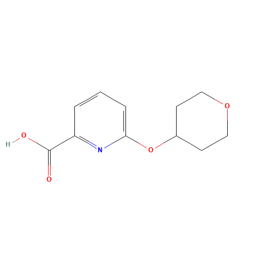 6-(oxan-4-yloxy)pyridine-2-carboxylic acid (CAS: 906352-78-1) - Chemical Structure and Molecular Formula 