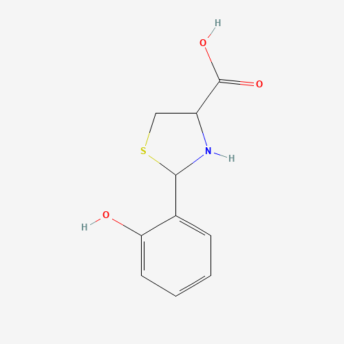 2-(2-hydroxyphenyl)-1,3-thiazolidine-4-carboxylic acid (CAS: 72678-82-1) - Chemical Structure and Molecular Formula 