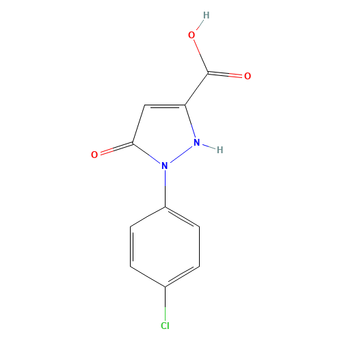 2-(4-chlorophenyl)-3-oxo-1H-pyrazole-5-carboxylic acid (CAS: 1020253-87-5) - Chemical Structure and Molecular Formula 
