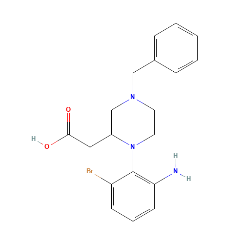 2-[1-(2-amino-6-bromophenyl)-4-benzylpiperazin-2-yl]acetic acid (CAS: 1252646-49-3) - Related Chemical Product