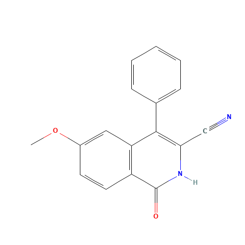 6-methoxy-1-oxo-4-phenyl-2H-isoquinoline-3-carbonitrile (CAS: 849549-26-4) - Chemical Structure and Molecular Formula 