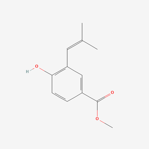 methyl 4-hydroxy-3-(2-methylprop-1-enyl)benzoate (CAS: 565450-40-0) - Chemical Structure and Molecular Formula 