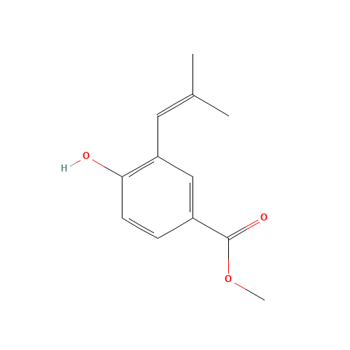 methyl 4-hydroxy-3-(2-methylprop-1-enyl)benzoate (CAS: 565450-40-0) - Chemical Structure and Molecular Formula 
