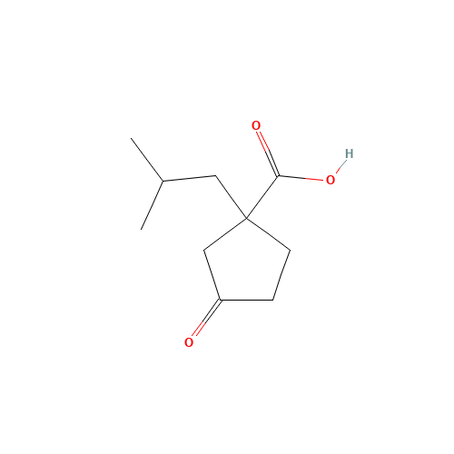 1-(2-methylpropyl)-3-oxocyclopentane-1-carboxylic acid (CAS: 400770-68-5) - Chemical Structure and Molecular Formula 
