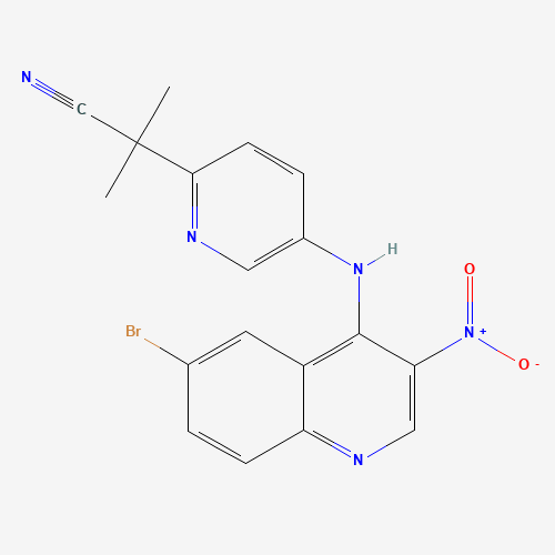 2-[5-[(6-bromo-3-nitroquinolin-4-yl)amino]pyridin-2-yl]-2-methylpropanenitrile (CAS: 1370616-08-2) - Related Chemical Product