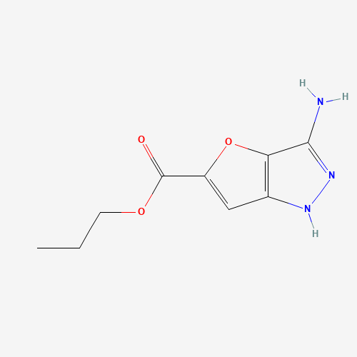 propyl 3-amino-1H-furo[3,2-c]pyrazole-5-carboxylate (CAS: 648412-40-2) - Chemical Structure and Molecular Formula 