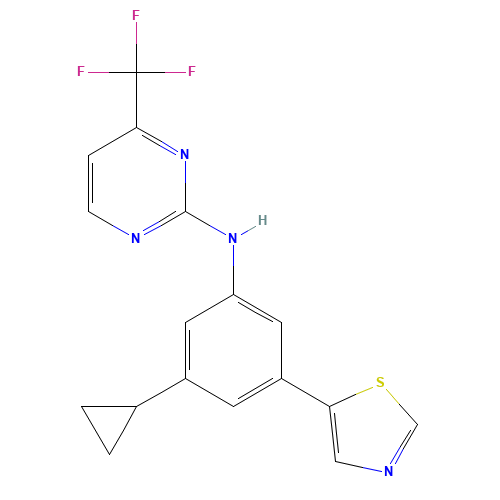 N-[3-cyclopropyl-5-(1,3-thiazol-5-yl)phenyl]-4-(trifluoromethyl)pyrimidin-2-amine (CAS: 1312535-55-9) - Related Chemical Product