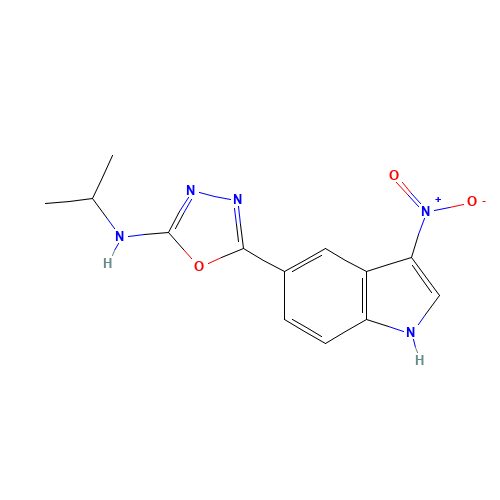 5-(3-nitro-1H-indol-5-yl)-N-propan-2-yl-1,3,4-oxadiazol-2-amine (CAS: 1401350-31-9) - Related Chemical Product