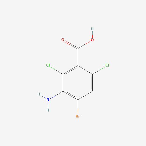 3-amino-4-bromo-2,6-dichlorobenzoic acid (CAS: 1415124-69-4) - Chemical Structure and Molecular Formula 