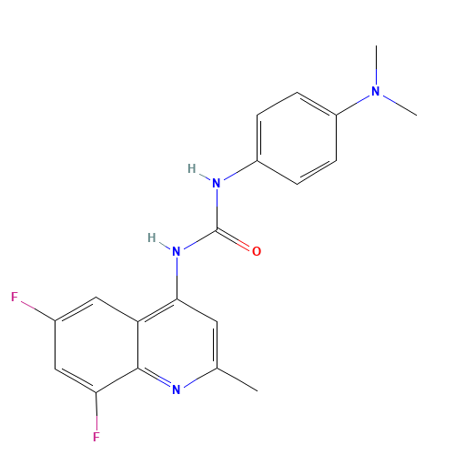 1-(6,8-difluoro-2-methylquinolin-4-yl)-3-[4-(dimethylamino)phenyl]urea (CAS: 288150-92-5) - Related Chemical Product