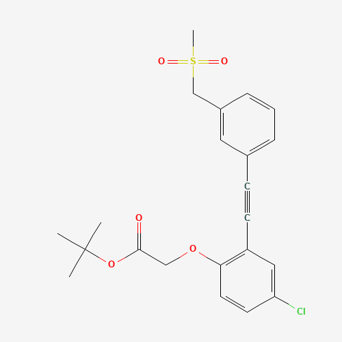 tert-butyl 2-[4-chloro-2-[2-[3-(methylsulfonylmethyl)phenyl]ethynyl]phenoxy]acetate (CAS: 1240287-75-5) - Related Chemical Product