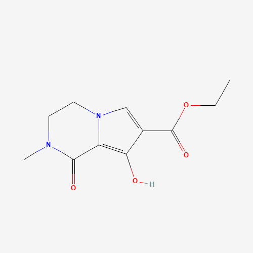 ethyl 8-hydroxy-2-methyl-1-oxo-3,4-dihydropyrrolo[1,2-a]pyrazine-7-carboxylate (CAS: 701208-31-3) - Chemical Structure and Molecular Formula 