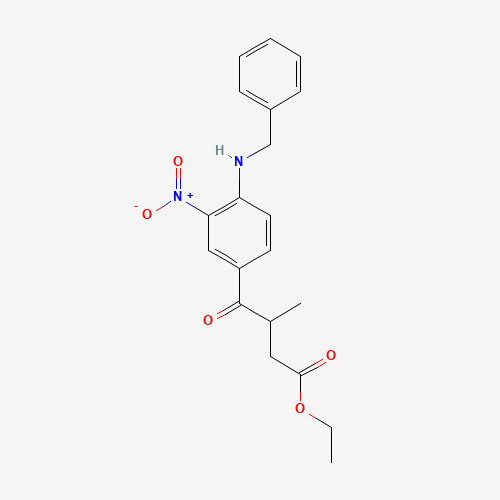 ethyl 4-[4-(benzylamino)-3-nitrophenyl]-3-methyl-4-oxobutanoate (CAS: 1338058-47-1) - Related Chemical Product