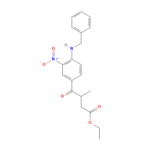 ethyl 4-[4-(benzylamino)-3-nitrophenyl]-3-methyl-4-oxobutanoate (CAS: 1338058-47-1) - Related Chemical Product