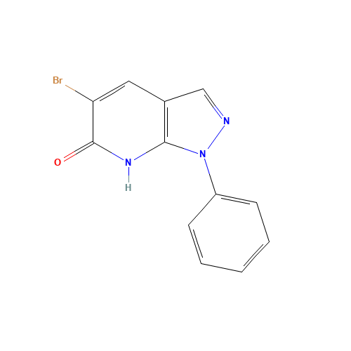 5-bromo-1-phenyl-2H-pyrazolo[3,4-b]pyridin-6-one (CAS: 344792-00-3) - Chemical Structure and Molecular Formula 