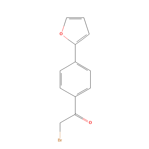 2-bromo-1-[4-(furan-2-yl)phenyl]ethanone (CAS: 868755-47-9) - Chemical Structure and Molecular Formula 