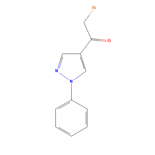 2-bromo-1-(1-phenylpyrazol-4-yl)ethanone (CAS: 91062-67-8) - Chemical Structure and Molecular Formula 