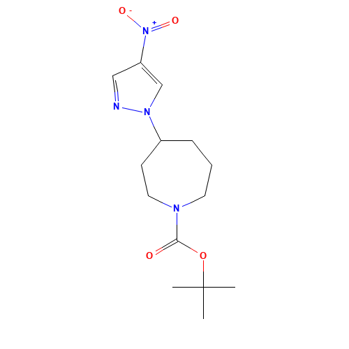tert-butyl 4-(4-nitropyrazol-1-yl)azepane-1-carboxylate (CAS: 1383706-12-4) - Chemical Structure and Molecular Formula 