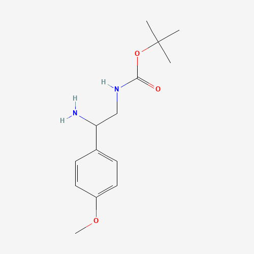 tert-butyl N-[2-amino-2-(4-methoxyphenyl)ethyl]carbamate (CAS: 912762-82-4) - Chemical Structure and Molecular Formula 
