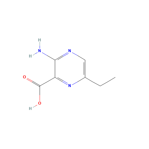 3-amino-6-ethylpyrazine-2-carboxylic acid (CAS: 1129-12-0) - Chemical Structure and Molecular Formula 