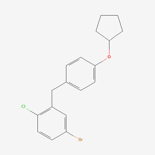 4-bromo-1-chloro-2-[(4-cyclopentyloxyphenyl)methyl]benzene (CAS: 915095-88-4) - Related Chemical Product