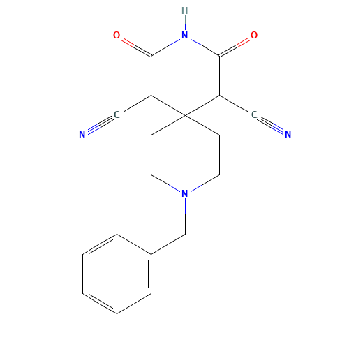 9-benzyl-2,4-dioxo-3,9-diazaspiro[5.5]undecane-1,5-dicarbonitrile (CAS: 189333-46-8) - Related Chemical Product