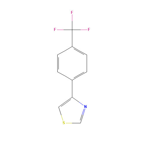 4-[4-(trifluoromethyl)phenyl]-1,3-thiazole (CAS: 939805-20-6) - Chemical Structure and Molecular Formula 